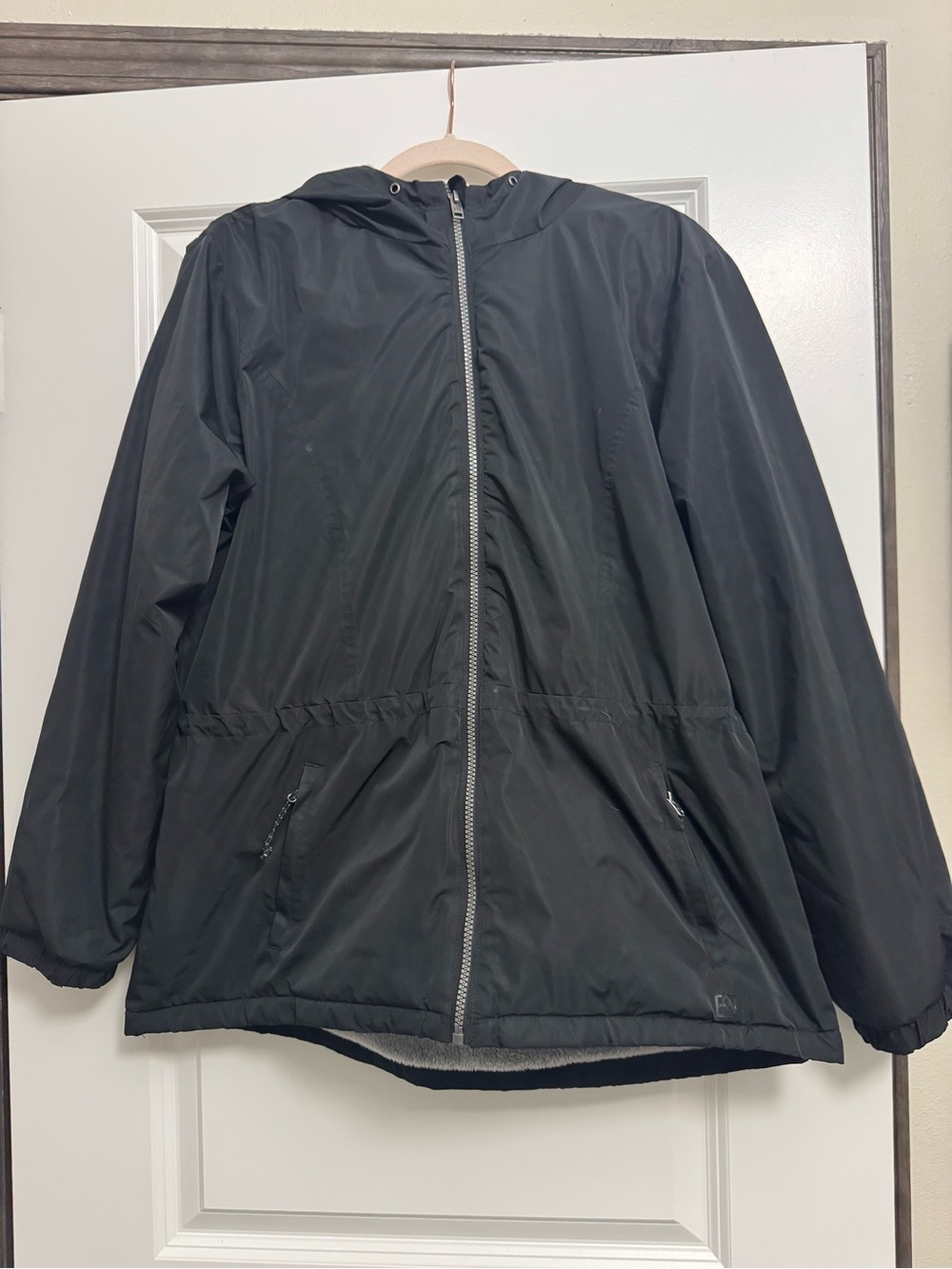 Women’s avalanche Black Hooded Windbreaker Jacket